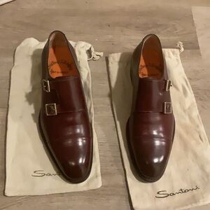 Santoni Brown Leather Oxfords Timeless Elegance